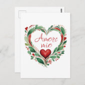 Schöne Liebe Wreath Italienische Farben Postkarte (Vorne/Hinten)