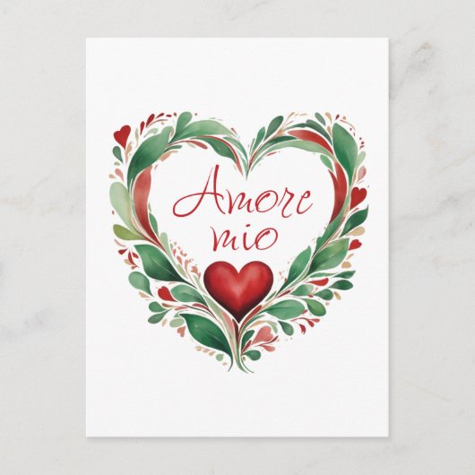 Schöne Liebe Wreath Italienische Farben Postkarte (Vorderseite)