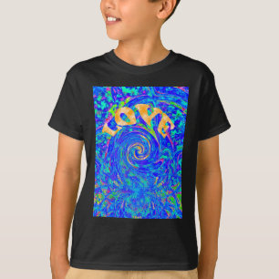 Schöne Liebenswerte Blaue Liebesdruck-Flash-Vektor T-Shirt
