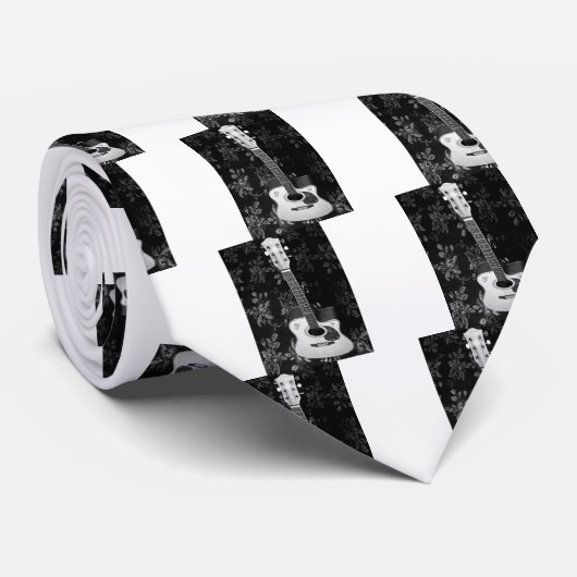 Schöne, liebevoll eingerichtete Guitar African Gra Krawatte (Gerollt)