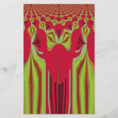 Schöne, liebevoll rote und gelbe afrikanische Trib Briefpapier (Vorderseite)