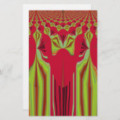 Schöne, liebevoll rote und gelbe afrikanische Trib Briefpapier (Vorne/Hinten)