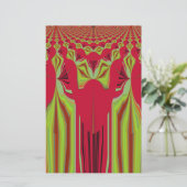 Schöne, liebevoll rote und gelbe afrikanische Trib Briefpapier (Stehend Vorderseite)