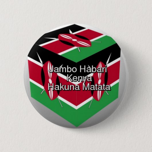 Schöne liebevolle kenianische Flagge Cube mit Gruß Button (Vorderseite)