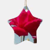 Schöne, liebevolle Rose Rot gegen Blau Keramik Ornament (Rechts)