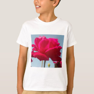Schöne, liebevolle Rose Rot gegen Blau T-Shirt