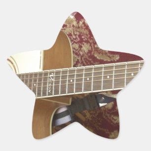 Schöne, liebevolle Vintage-Gitarre auf afrikanisch Stern-Aufkleber