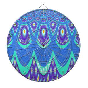 Schöne, liebliche Cyan-Blau-Batikdruck-Vektor-Kuns Dartscheibe