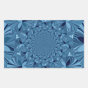 Schöne, liebliche, irisierende blaue Kaleidoskop-K Rechteckiger Aufkleber
