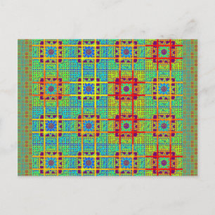 Schöne, liebliche Maya-Ethno-Print-Vektorgrafikdes Postkarte