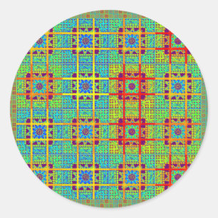Schöne, liebliche Maya-Ethno-Print-Vektorgrafikdes Runder Aufkleber