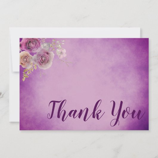 Schöne lila Aquarellblüte Dankeskarte (Vorderseite)