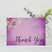 Schöne lila Aquarellblüte Dankeskarte (Stehend Vorderseite)
