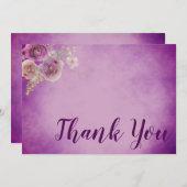 Schöne lila Aquarellblüte Dankeskarte (Vorne/Hinten)