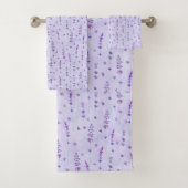 Schöne Lila Aquarelllavender Blume Badhandtuch Set (Insitu)