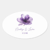 Schöne Lila Blume Hochzeit Ovaler Aufkleber (Vorderseite)
