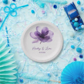 Schöne Lila Blume Hochzeit Pappteller (Party)