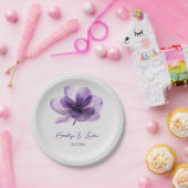 Schöne Lila Blume Hochzeit Pappteller (Party)