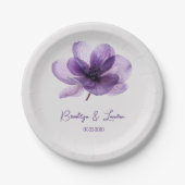 Schöne Lila Blume Hochzeit Pappteller (Vorderseite)