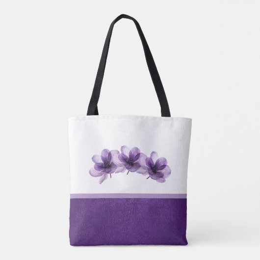 Schöne Lila Blume Hochzeit Tasche (Rückseite)