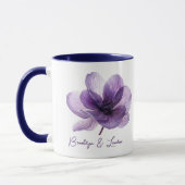 Schöne Lila Blume Hochzeit Tasse (Links)
