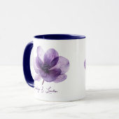 Schöne Lila Blume Hochzeit Tasse (Vorderseite Links)