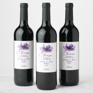 Schöne Lila Blume Hochzeit Wine Labels Weinetikett