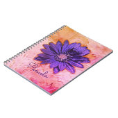 Schöne Lila Blume mit rosa Hintergrund Notizblock (Linke Seite)