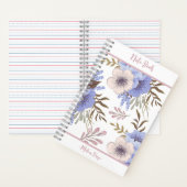 Schöne Lila Blume Notizblock (Innen)