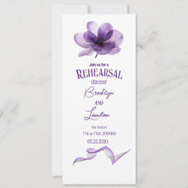 Schöne Lila Blume Probe Abendessen Einladung
