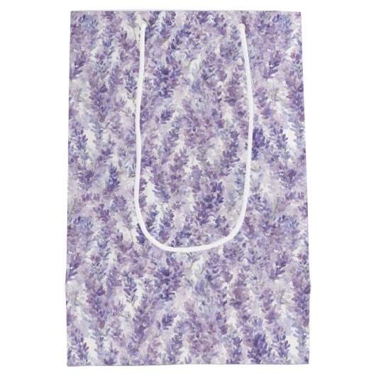 Schöne lila Blumen Brausebad   Mittlere Geschenktüte (Rückseite)