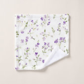 Schöne lila Blumen Brautparty Badhandtuch Set (Waschlappen)
