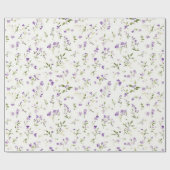 Schöne lila Blumen Geburtstag Geschenkpapier (Flach)