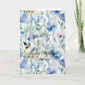 Schöne lila Blumen Geburtstag Karte (Vorderseite)