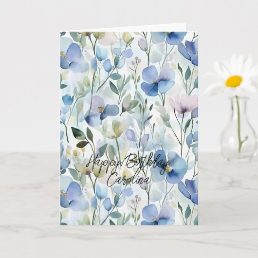 Schöne lila Blumen Geburtstag Karte (Kleine Pflanze)