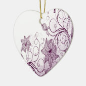 Schöne lila Blumen Keramik Ornament (Links)