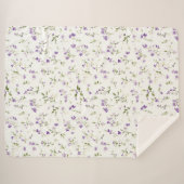 Schöne lila Blumen Sherpadecke (Vorderseite (Horizontal))