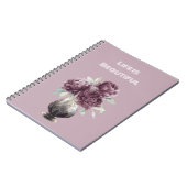 Schöne lila Blumen Vase Notizblock (Linke Seite)