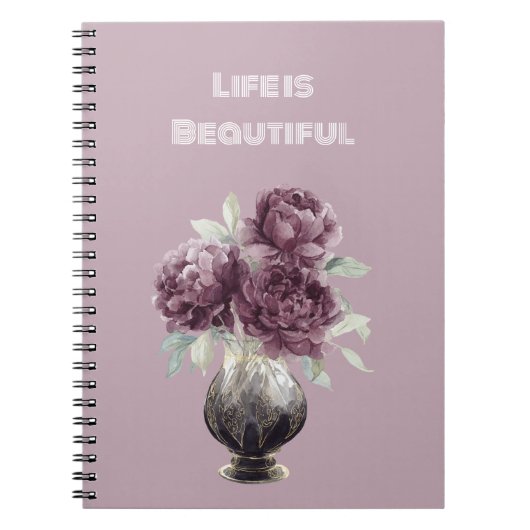 Schöne lila Blumen Vase Notizblock (Vorderseite)