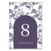 Schöne Lila blumengeschichtliche Hochzeit Tischnummer (Vorderseite)