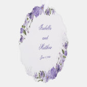 Schöne Lila Blumenhochzeit Ornament Karte (Rechts)