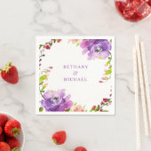 Schöne Lila Blumenwetterhochzeit Serviette (Beispiel)