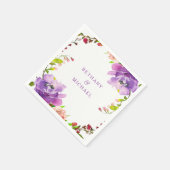 Schöne Lila Blumenwetterhochzeit Serviette (Ecke)