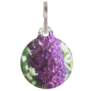 Schöne Lila Buddleia Blume Custom Dog Tag Tiermarke