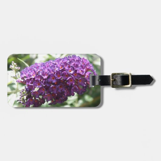 Schöne Lila Buddleia Blume Custom Tag Gepäckanhänger (Vorderseite horizontal)