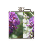 Schöne Lila Buddleia-Blume Flachmann (Rückseite)