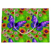 Schöne Lila Butterfly Blume Wiese Große Geschenktüte (Vorderseite)