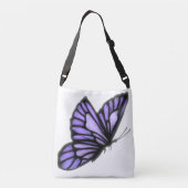 Schöne Lila Butterfly Cross Tote Tasche (Rückseite)