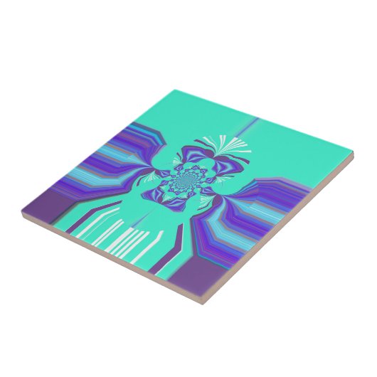 Schöne Lila Cyan Iridescent Blue Vektorfarbe Fliese (Seite)