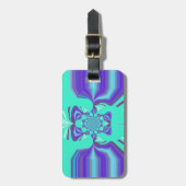 Schöne Lila Cyan Iridescent Blue Vektorfarbe Gepäckanhänger (Vorderseite vertikal)